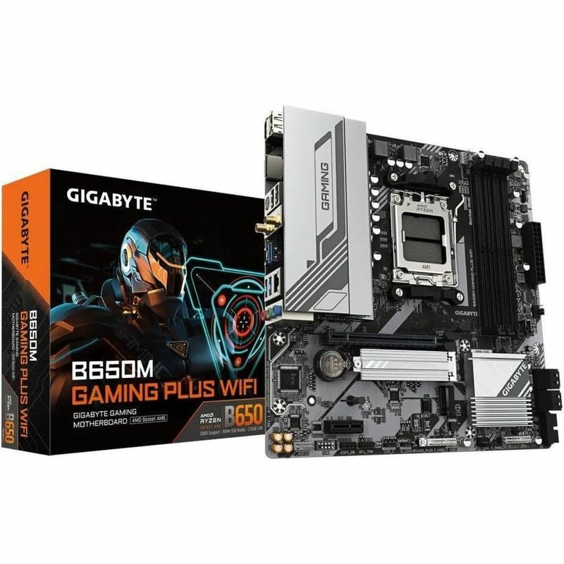 GIGABYTE Ultra Durable B650M GAMING PLUS WIFI Gaming Desktop Motherboard - AMD B650 Chipset - Socket AM5 - Micro ATX - Thumbnail 1