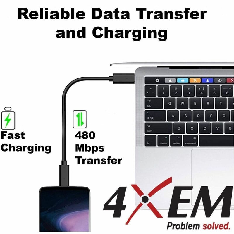 4XEM USB-C to Micro USB 2.0 Cable - 3 FT - Thumbnail 4