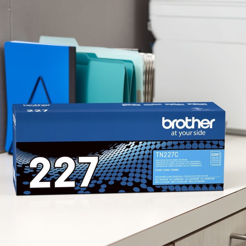 Brother Genuine TN-227C High Yield Cyan Toner Cartridge - Thumbnail 4