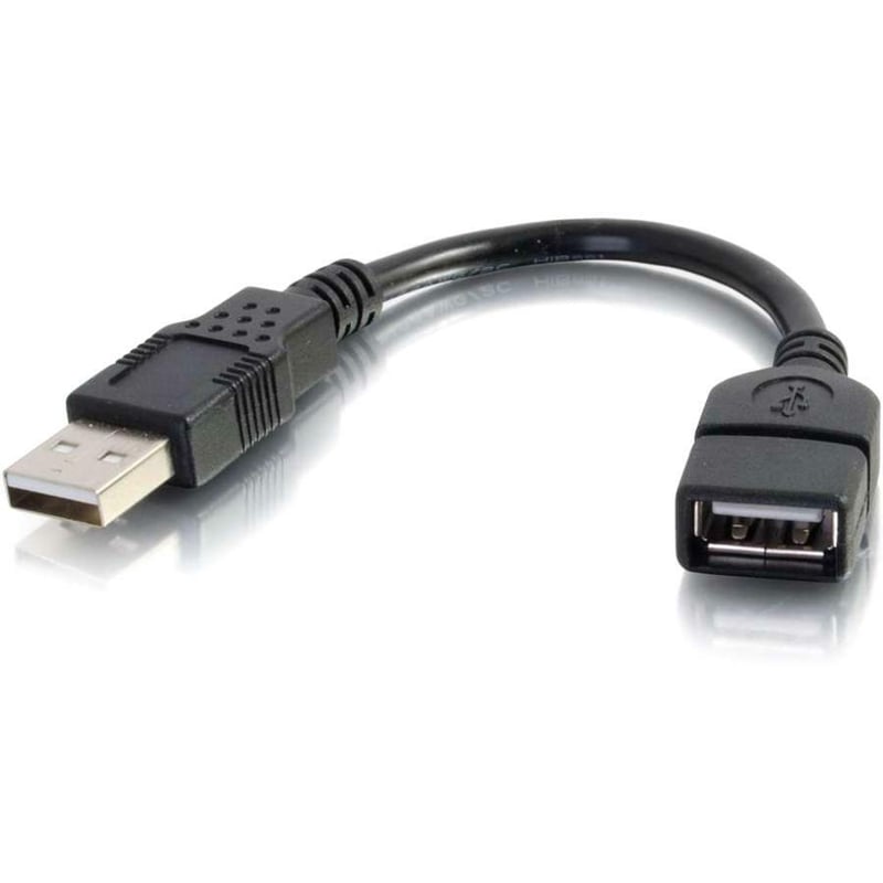 C2G 6in USB Extension Cable - USB 2.0 to USB - M/F - Thumbnail 1
