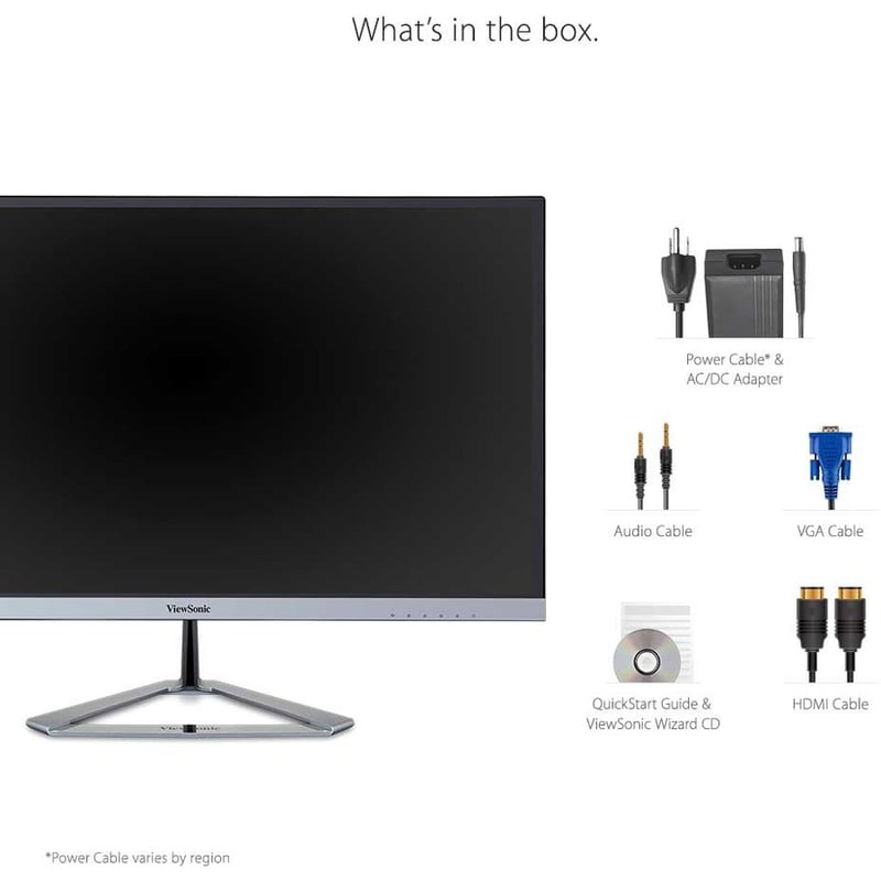 ViewSonic VX2776-SMHD 27 Inch 1080p Widescreen IPS Monitor with Ultra-Thin Bezels, HDMI and DisplayPort - Thumbnail 3