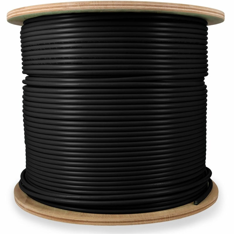 AddOn 1000ft Non-Terminated Black CAT 6A Shielded Plenum-Rated Bulk Cable - Thumbnail 1