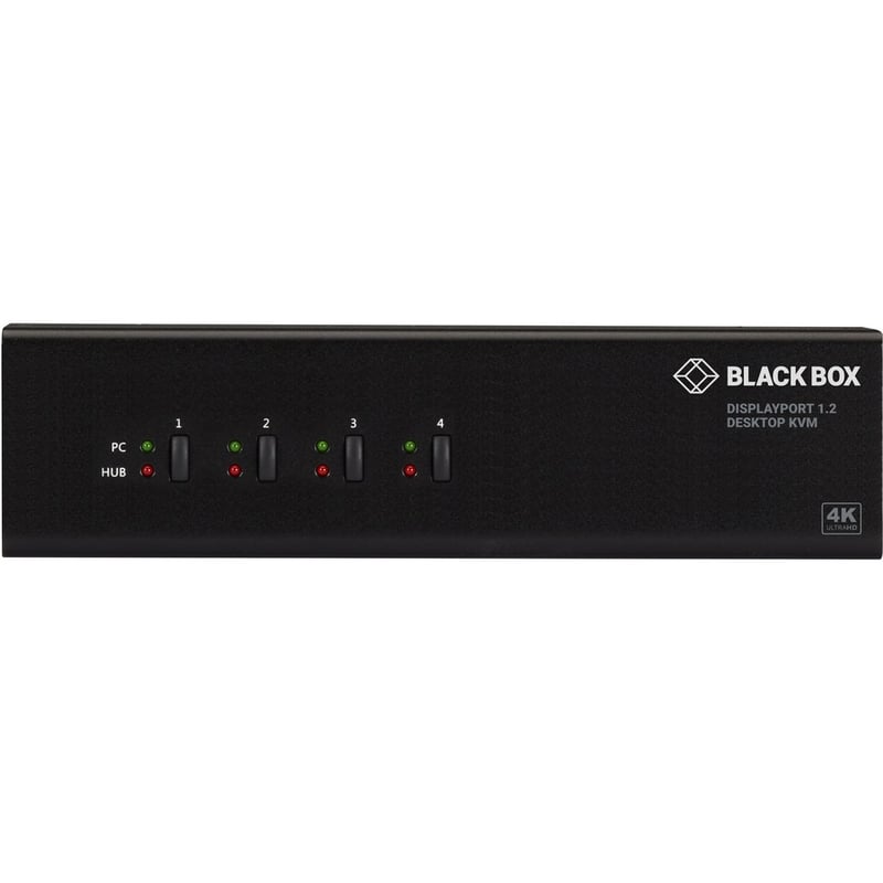 Black Box KVM Switch - Dual-Monitor, DisplayPort 1.2, 4K 60Hz, USB 3.0 Hub, Audio - Thumbnail 2