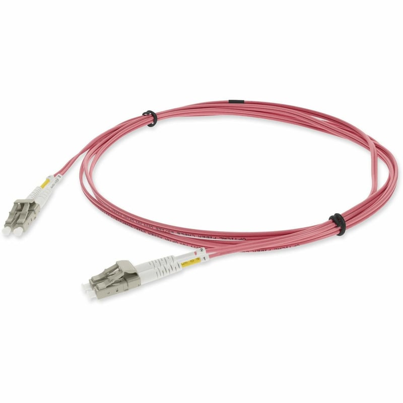 AddOn 1m LC to LC Pink OM4 Duplex OFNR (Riser-Rated) Fiber Patch Cable - Thumbnail 1