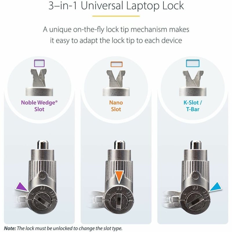 25PACK UNIVERSAL LAPTOP LOCK 6.6FT MASTER KEYED SECURITY CABLE - Thumbnail 4