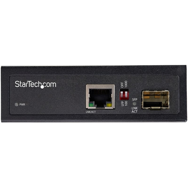 StarTech.com Industrial Fiber to Ethernet Media Converter - 1Gbps SFP to RJ45/CAT6 - SM/MM Fiber to Copper Gigabit Network IP-30 12V Input - Thumbnail 3