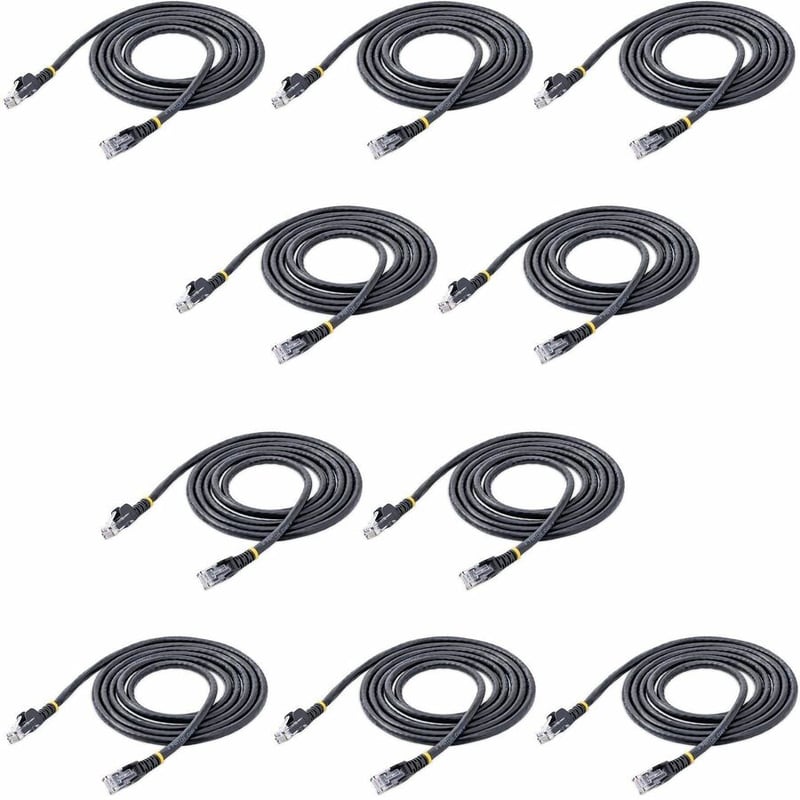 StarTech.com 6 ft. CAT6 Ethernet Cable - 10 Pack - ETL Verified - Black CAT6 Patch Cord - Snagless RJ45 Connectors - 24 AWG - UTP - Thumbnail 2