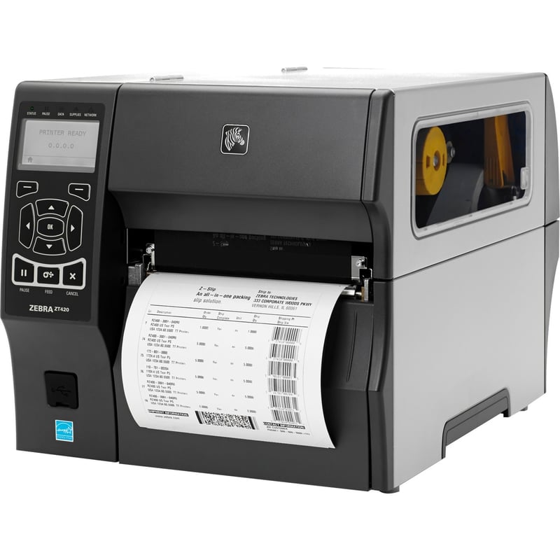 Zebra ZT420 Industrial Direct Thermal/Thermal Transfer Printer - Monochrome - Label Print - USB - Serial - Bluetooth