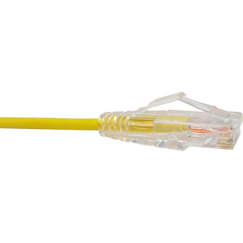 CAT6 SLIM ETHERNET PATCH CABLE, 03FT, YELLOW, UTP, 28AWG, SNAGLESS RJ45 CONNECTO