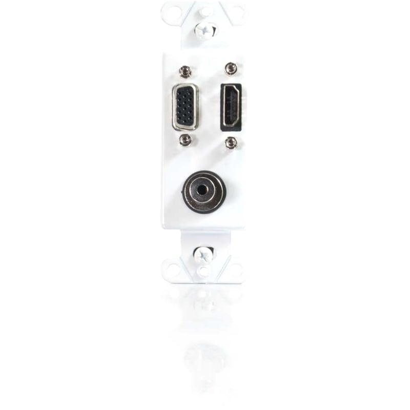 C2G HDMI, VGA and 3.5mm Audio Pass Through Wall Plate - White - Thumbnail 2