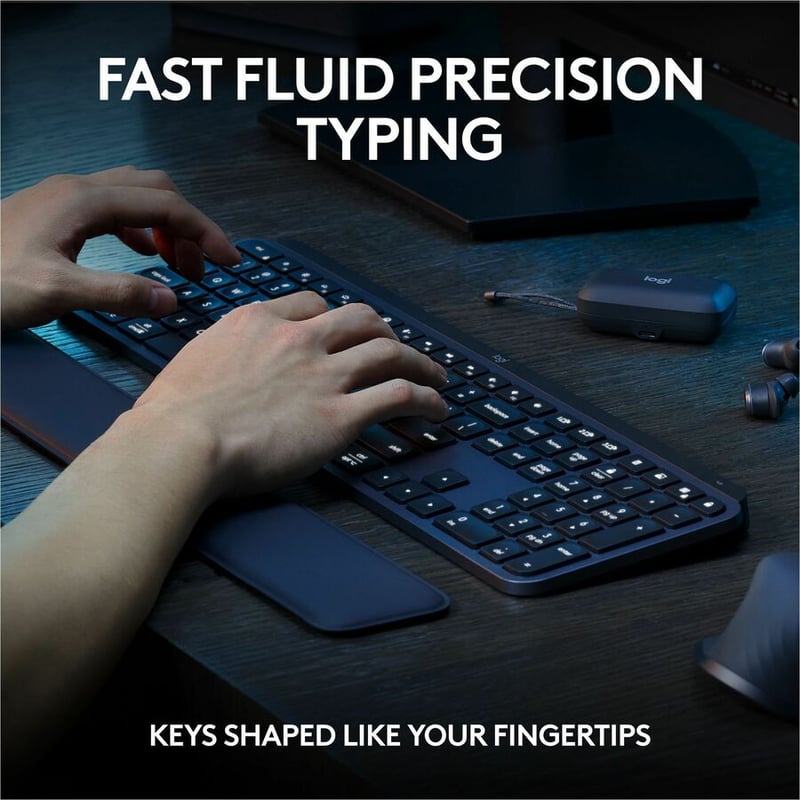 Logitech MX Keys S Combo - Performance Wireless Keyboard and Mouse with Palm Rest - Thumbnail 4