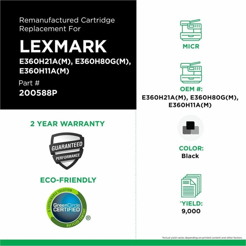 Clover Imaging Remanufactured High Yield MICR Toner Cartridge for Lexmark E360/E460/E462 - Thumbnail 3