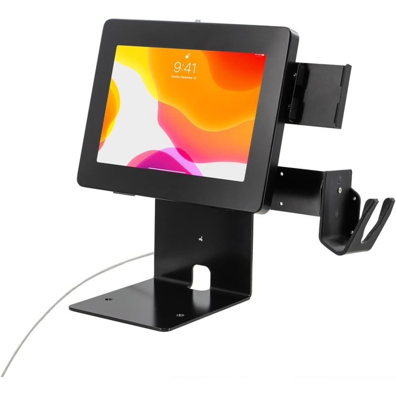 CTA Digital POS Station with Printer Stand, Magnetic Scanner, Card Reader Holder, and Black Universal Security Enclosure - Thumbnail 3