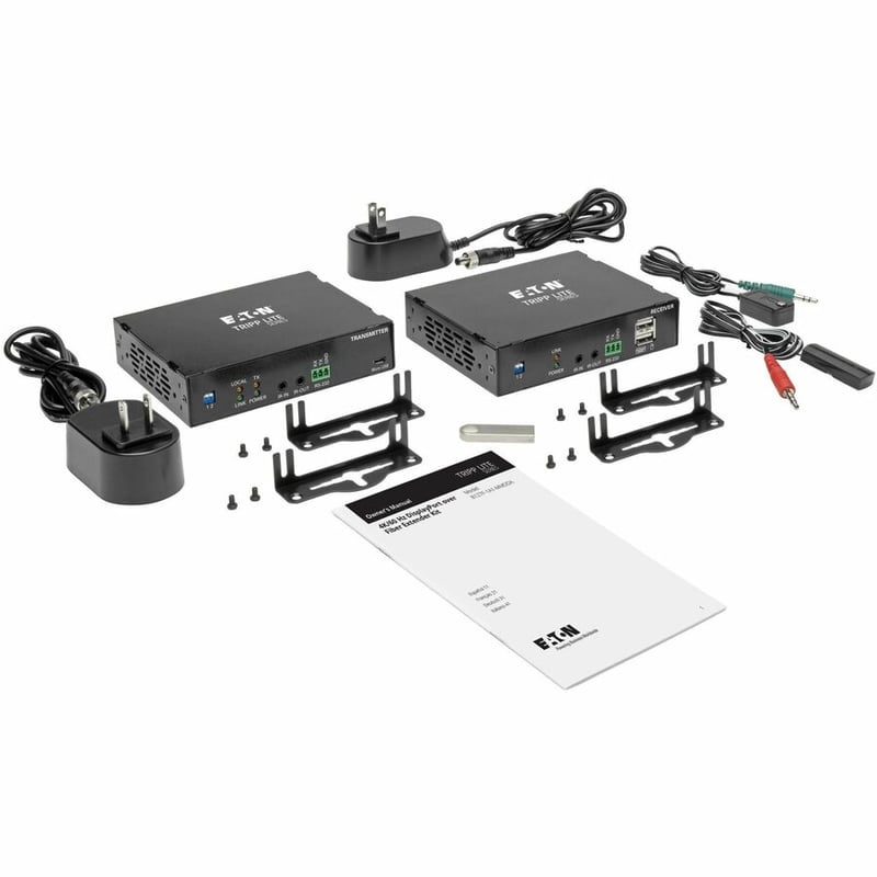 Eaton Tripp Lite Series DisplayPort over Fiber Extender Kit, Transmitter/Receiver, 4K 60 Hz, 4:4:4, RS-232, IR, Multimode LC, 985 ft. (300 m), TAA - Thumbnail 2