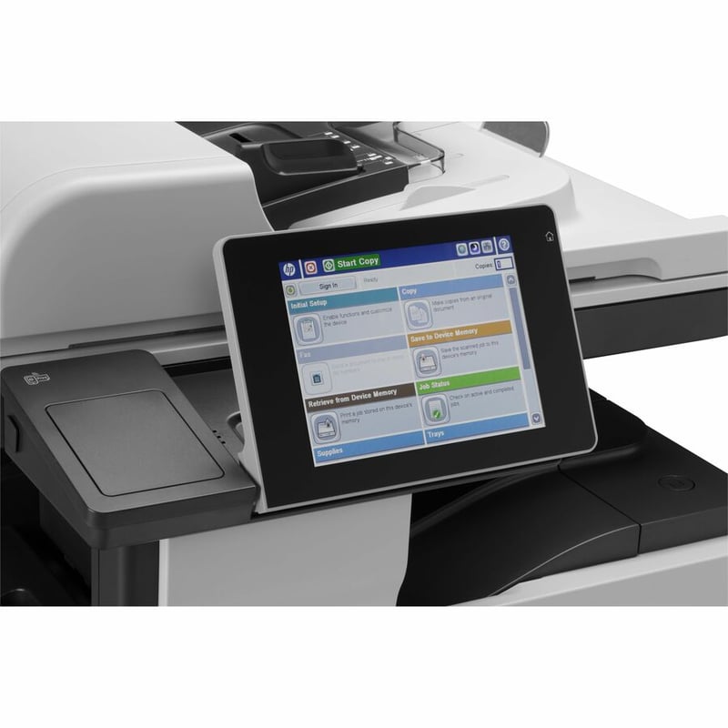 HP LaserJet M725DN Laser Multifunction Printer-Monochrome-Copier/Scanner-41 ppm Mono Print-1200x1200 Print-Automatic Duplex Print-200000 Pages Monthly-600 sheets Input-Color Scanner-600 Optical Scan-Gigabit Ethernet Ethernet - Thumbnail 2