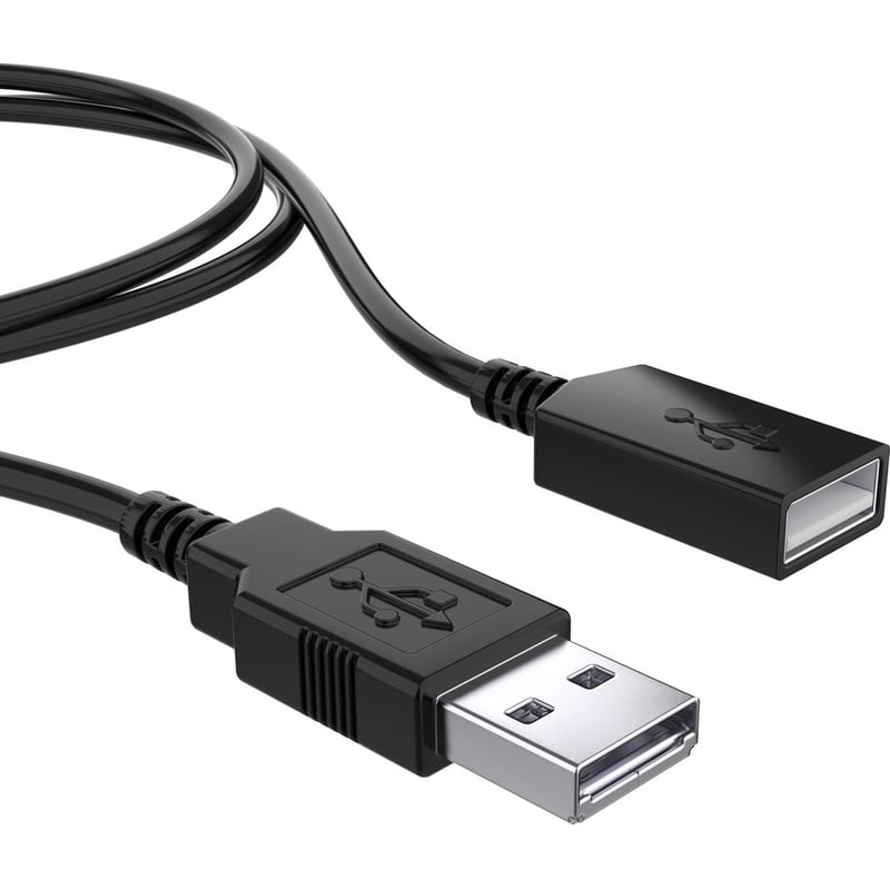 CTA Digital 6-Foot Male to Female USB 2.0 Cable (Black) - Thumbnail 2