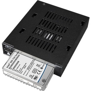 Icy Dock FlexiDOCK MB021VP-B Drive Enclosure for 3.5" U.2, PCI Express NVMe - SFF-8654 SlimSAS Host Interface Internal - Black