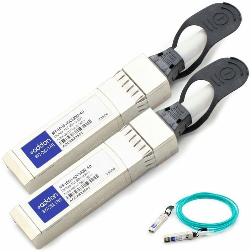 AddOn MSA and TAA Compliant 10GBase-AOC SFP+ to SFP+ Active Optical Cable (850nm, MMF, 100m)