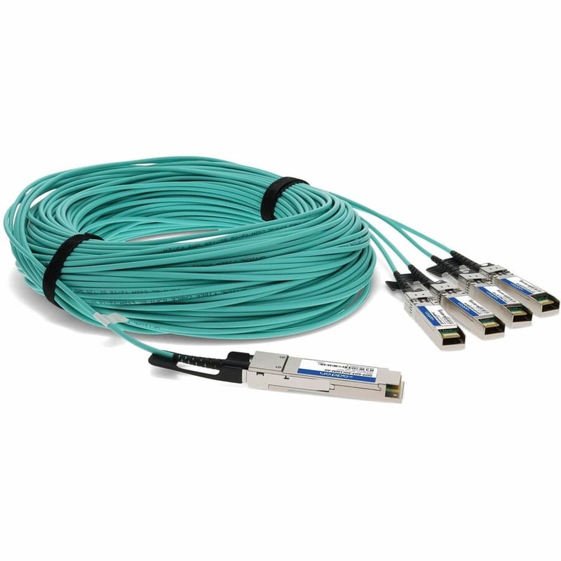 AddOn MSA and TAA Compliant 40GBase-AOC QSFP+ to 4xSFP+ Active Optical Cable (850nm, MMF, 100m) - Thumbnail 3