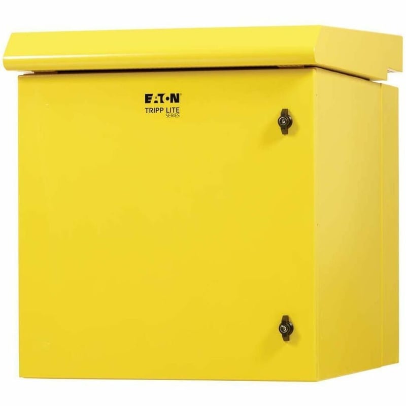 Tripp Lite by Eaton SmartRack Industrial Enclosure with Lock - NEMA 3R, Wall Mount, Metal Construction, Hinged Back, Internal Fans, 28 in. Depth, 12U, Yellow - Thumbnail 2