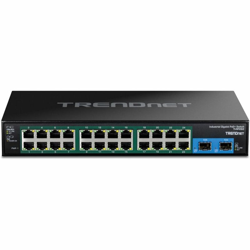 TRENDnet 26-Port Hardened Industrial Gigabit PoE+ Rackmount Switch - Thumbnail 3