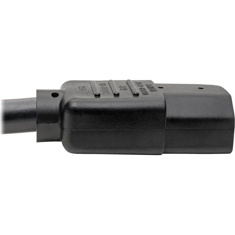 Eaton Tripp Lite Series Computer Power Cord, Right-Angle NEMA 5-15P to C13 - Heavy-Duty, 15A, 125V, 14 AWG, 6 ft. (1.83 m), Black - Thumbnail 4
