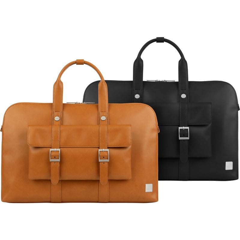 Moshi Treya Briefcase - Jet Black, Two-in-one Messenger, Briefcase for Laptops up to 13" , Vegan Leather, Removable Clutch, RFID Pocket - Thumbnail 3