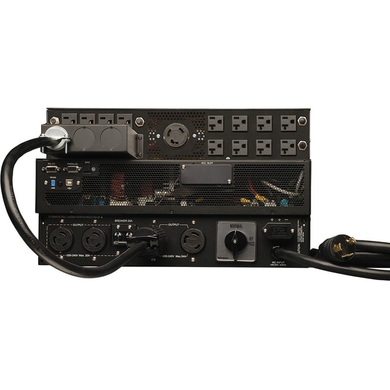 Tripp Lite by Eaton UPS SmartOnline 208/240 & 120V 6kVA 5.4kW Double-Conversion UPS 6U Rack/Tower Extended Run Network Card Options USB DB9 Serial Bypass Switch Outlets - Thumbnail 5
