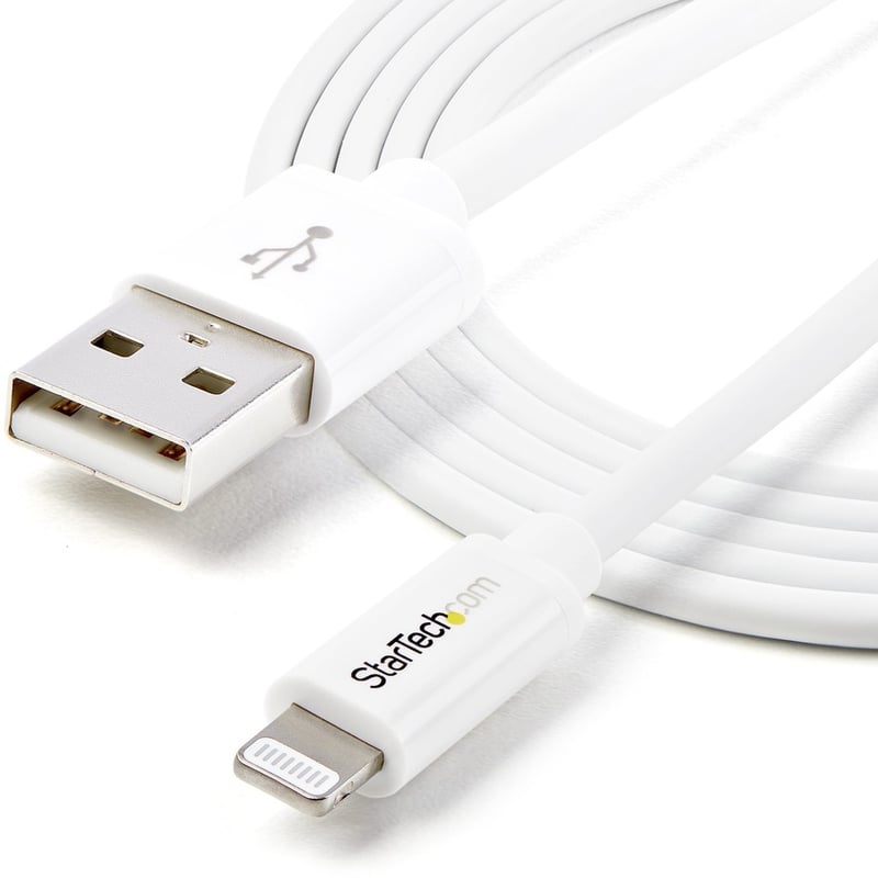StarTech.com 2m (6ft) Long White Apple 8-pin Lightning Connector to USB Cable for iPhone / iPod / iPad - Thumbnail 4