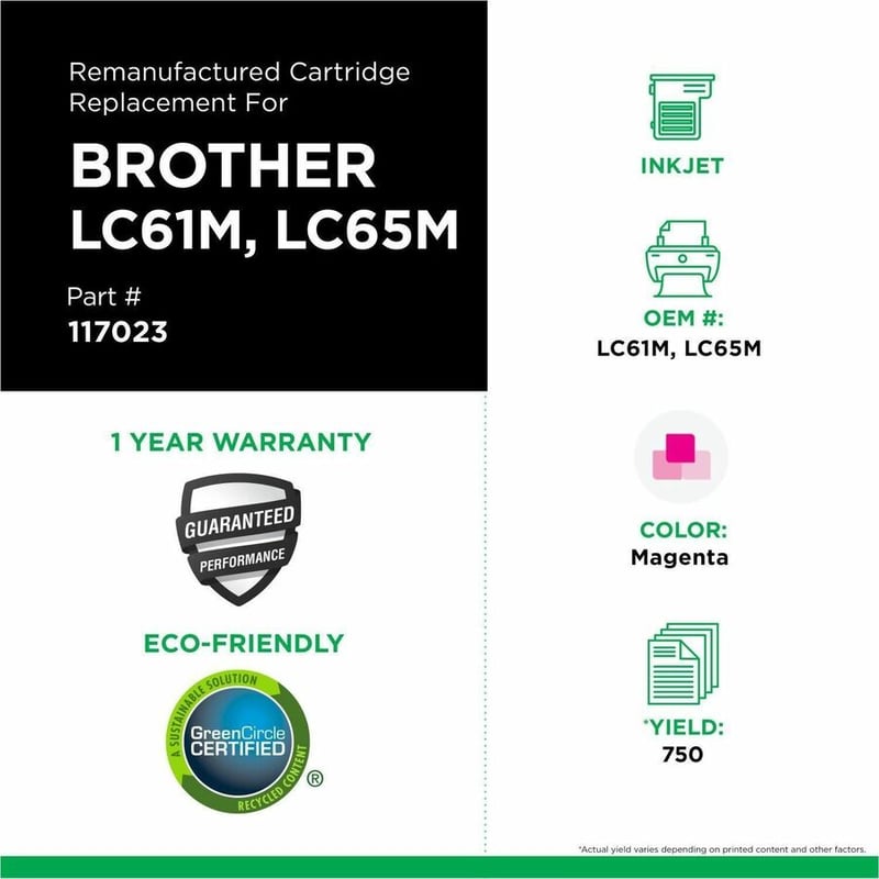 Clover Imaging Remanufactured High Yield Magenta Ink Cartridge for Brother LC65 - Thumbnail 3