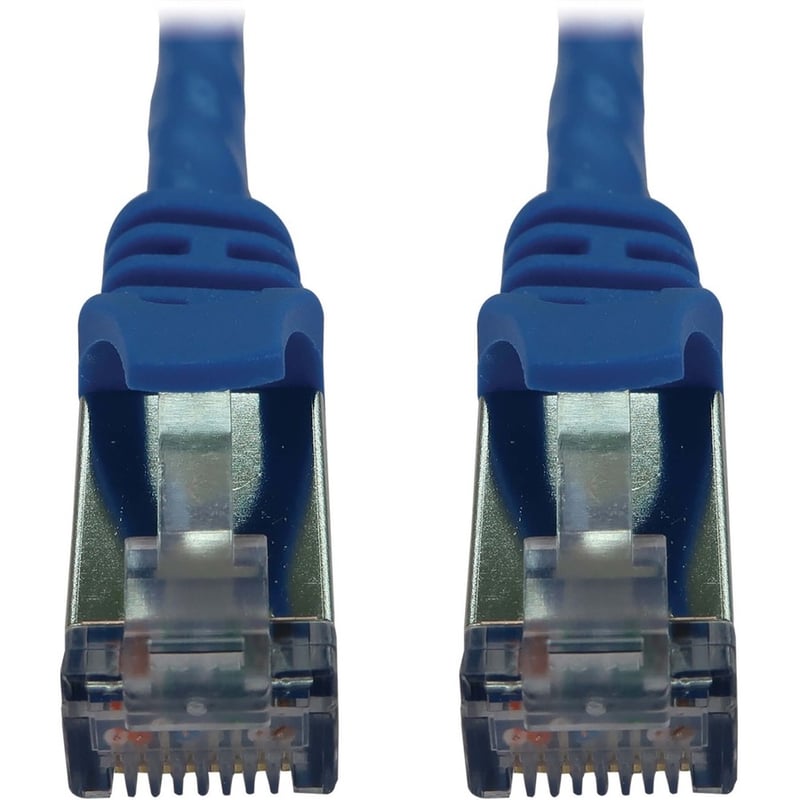 Eaton Tripp Lite Series Cat6a 10G Snagless Shielded Slim STP Ethernet Cable (RJ45 M/M), PoE, Blue, 1 ft. (0.3 m) - Thumbnail 2