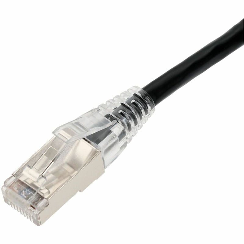 AddOn 25ft Black CAT 6A Shielded PVC Ethernet Cable Snagless Easy Clear Boot TAA RJ-45 M/M - Thumbnail 2
