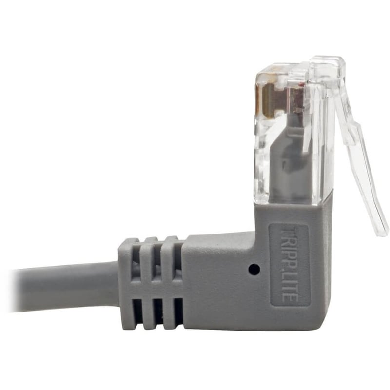 Tripp Lite by Eaton Right-Angle Cat6 Gigabit Snagless Molded Slim UTP Ethernet Cable (RJ45 M/M) Gray 2 ft. (0.61 m) - Thumbnail 4