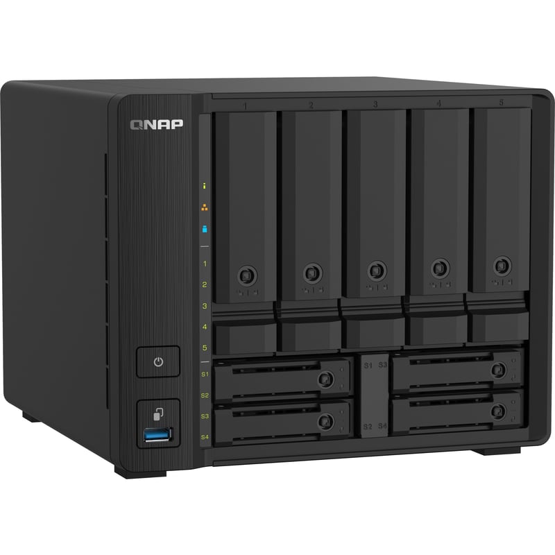 QNAP Compact 9-bay NAS with 10GbE SFP+ and 2.5GbE for Smoother File Applications - Thumbnail 1