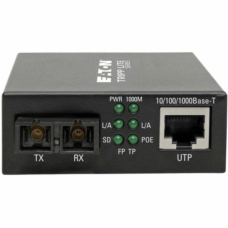 Tripp Lite by Eaton Gigabit Singlemode Fiber to Ethernet Media Converter POE+ - 10/100/1000 SC 1310 nm 20 km (12.4 mi.) - Thumbnail 3