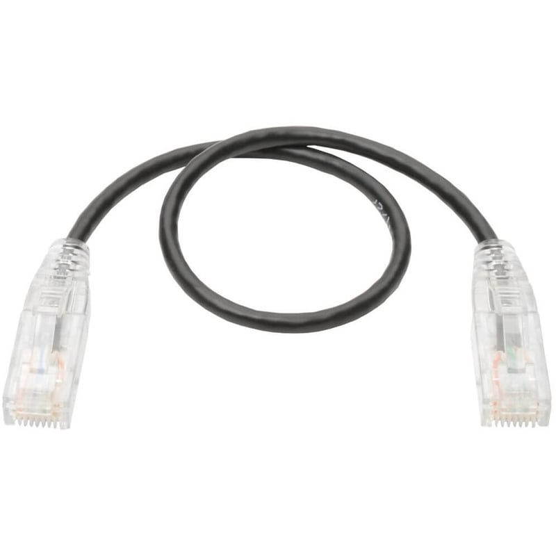 Eaton Tripp Lite Series Cat6 Gigabit Snagless Slim UTP Ethernet Cable (RJ45 M/M), PoE, Black, 1 ft. (0.31 m) - Thumbnail 2