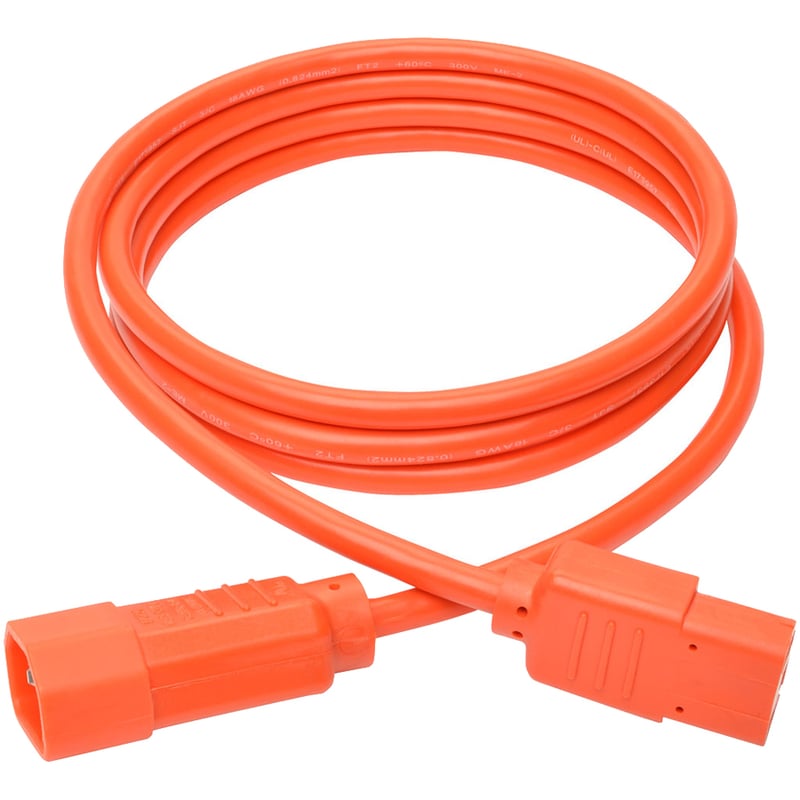 Eaton Tripp Lite Series PDU Power Cord, C13 to C14 - 10A, 250V, 18 AWG, 6 ft. (1.83 m), Orange - Thumbnail 2