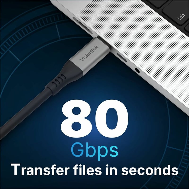 VISIONTEK USB4 CABLE 1.5M 240W POWER DELIVERY 80 GBPS DATA TRANSFE - Thumbnail 4