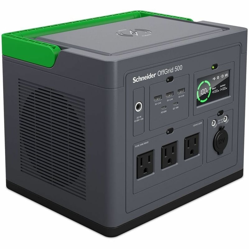 SCHNEIDER OFFGRID PORTABLE POWER STATION 500, 120V, 516.6WH LITHIUM-ION, 3 NEMA - Thumbnail 5