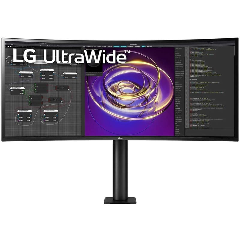 LG Ultrawide 34BP88CN-B 34" Class UW-QHD Curved Screen LCD Monitor - 21:9 - Black - Thumbnail 1