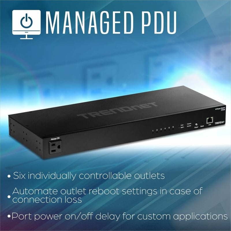 TRENDnet 6-Outlet Managed Rackmount Power Distribution Unit - Thumbnail 5