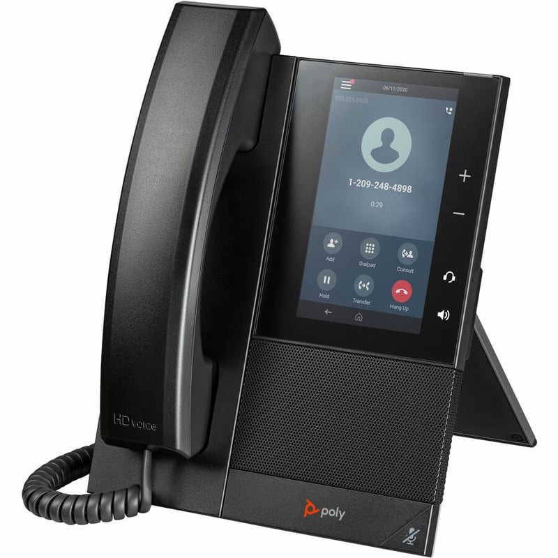 Poly CCX 500 IP Phone - Corded - Corded - Bluetooth - Desktop, Wall Mountable - Black - TAA Compliant - Thumbnail 2