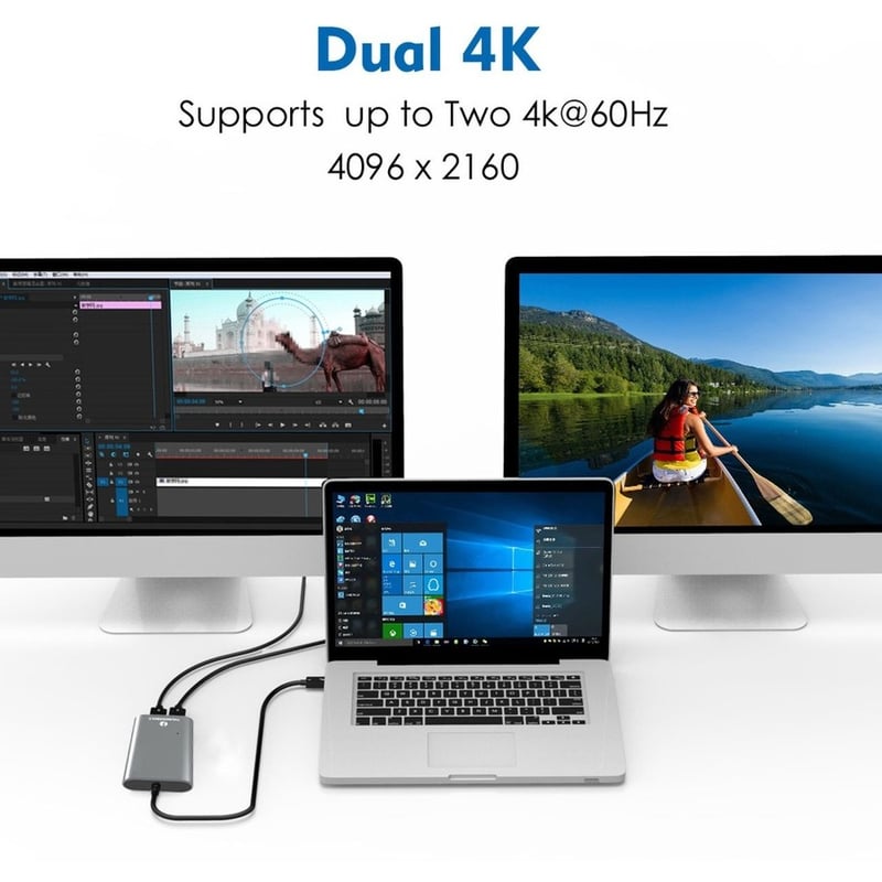 4XEM Thunderbolt 3 8K Dual DisplayPort Adapter - Thumbnail 3