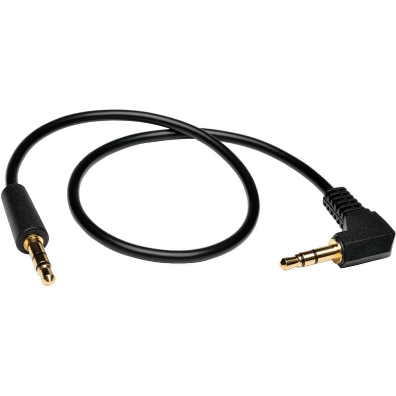 Eaton Tripp Lite Series 3.5mm Mini Stereo Audio Cable with one Right-Angle plug (M/M), 1 ft. (0.31 m) - Thumbnail 1