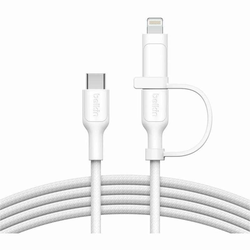 BRAIDED PCR 2-IN-1 USB-C TO LTG CABLE 60W 1.5M WHITE - Thumbnail 5