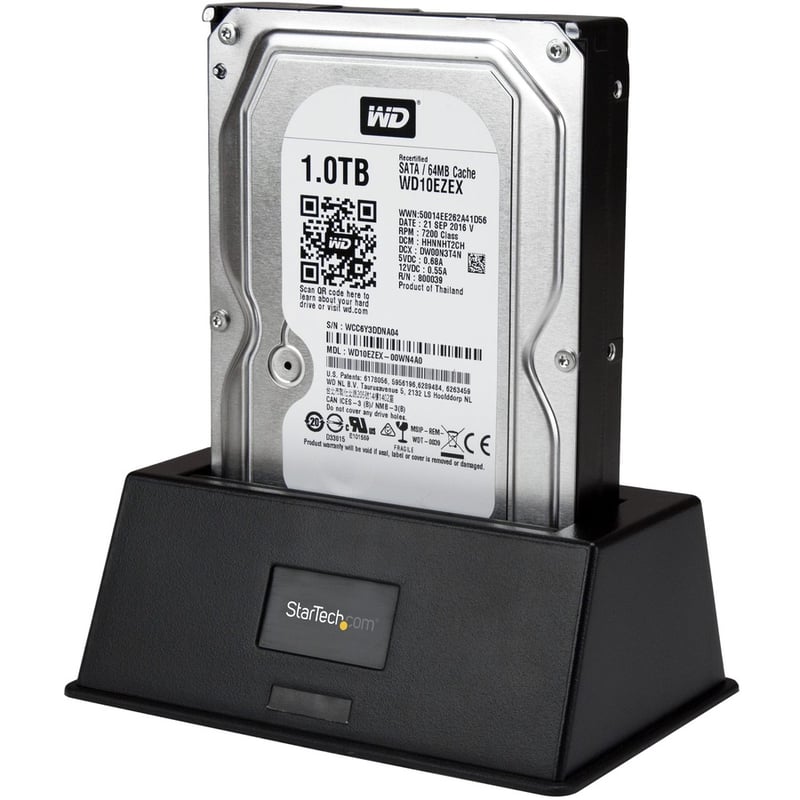 StarTech.com Single Bay USB 3.0 to SATA Hard Drive Docking Station, USB 3.0 (5 Gbps) Hard Drive Dock, External 2.5/3.5" SATA HDD/SSD Dock - Thumbnail 3