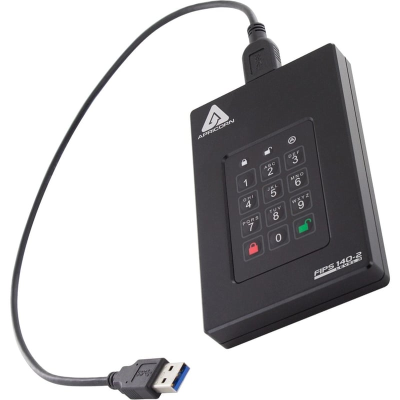 Apricorn Aegis Fortress L3 20 TB Portable Rugged Solid State Drive - External - TAA Compliant - Thumbnail 2