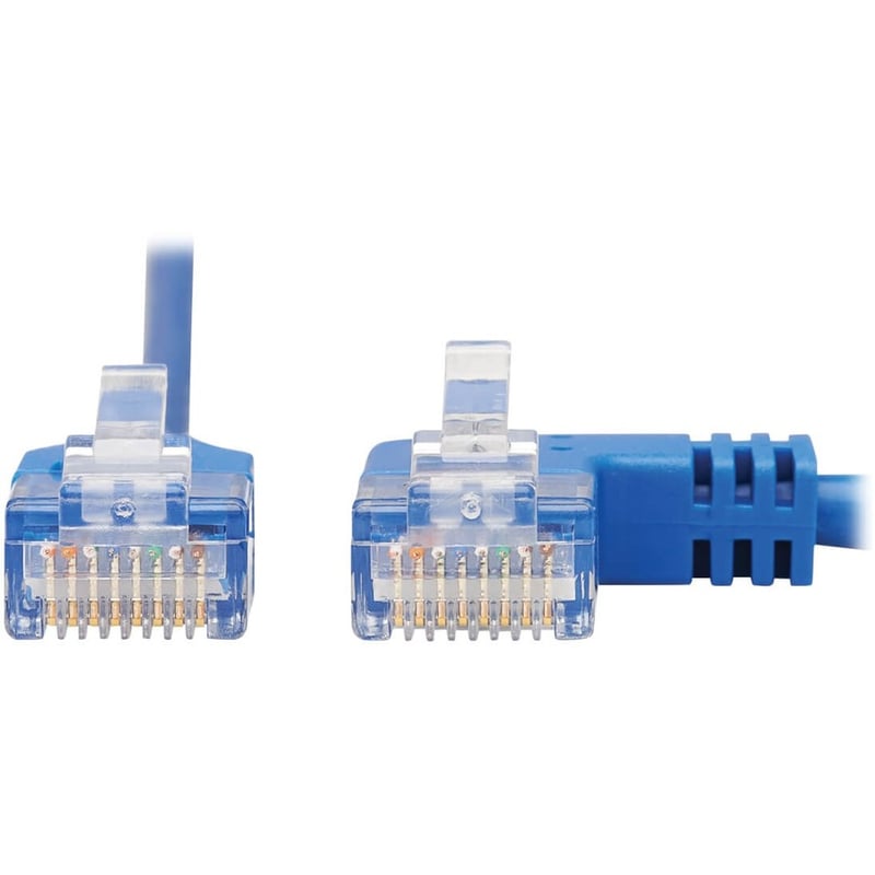 Eaton Tripp Lite Series Right-Angle Cat6 Gigabit Molded Slim UTP Ethernet Cable (RJ45 Right-Angle M to RJ45 M), Blue, 10 ft. (3.05 m) - Thumbnail 3