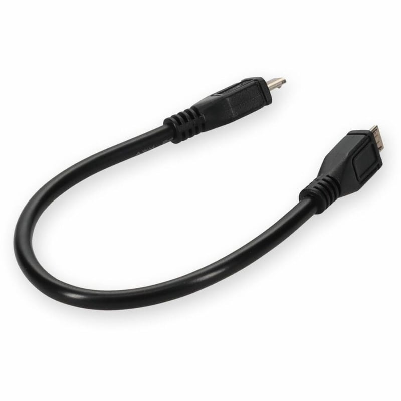 AddOn 1ft Micro-USB B 2.0 Male to USB A 2.0 Male Black Cable - Thumbnail 5