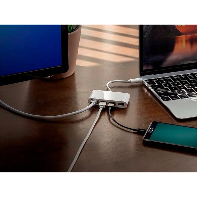 USB-C 3-PORT USB 3.0 HUB, ETHERNET ADPTR - Thumbnail 4